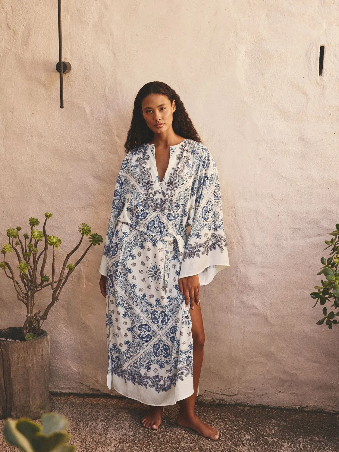 Макси-кимоно с поясом Blue Paisley Next, Blue Paisley