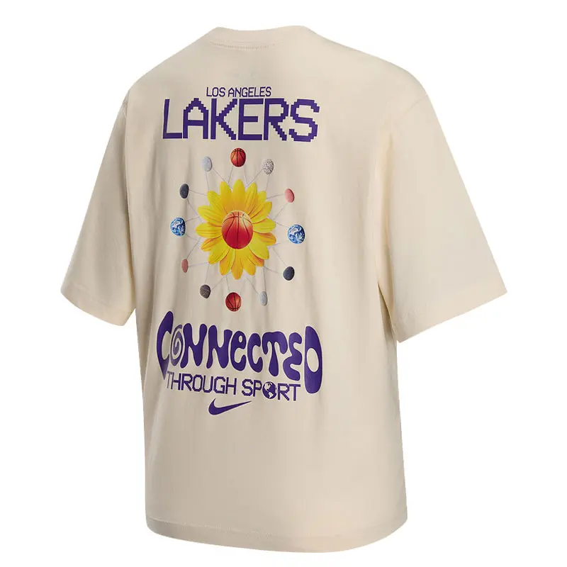 Футболка Los Angeles Lakers Courtside женская NBA Boxy Nike, Apricot — фото 3