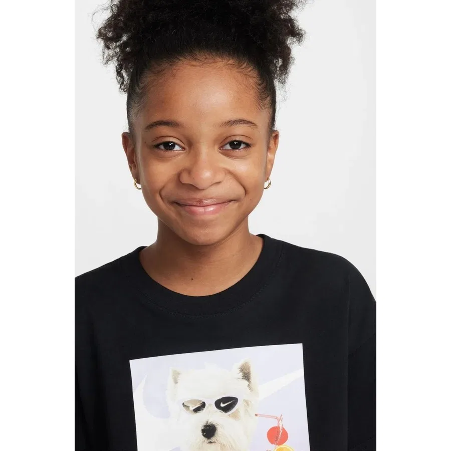 Детская футболка с коротким рукавом Nike Sportswear Kids Tee Black, Черный — фото 3