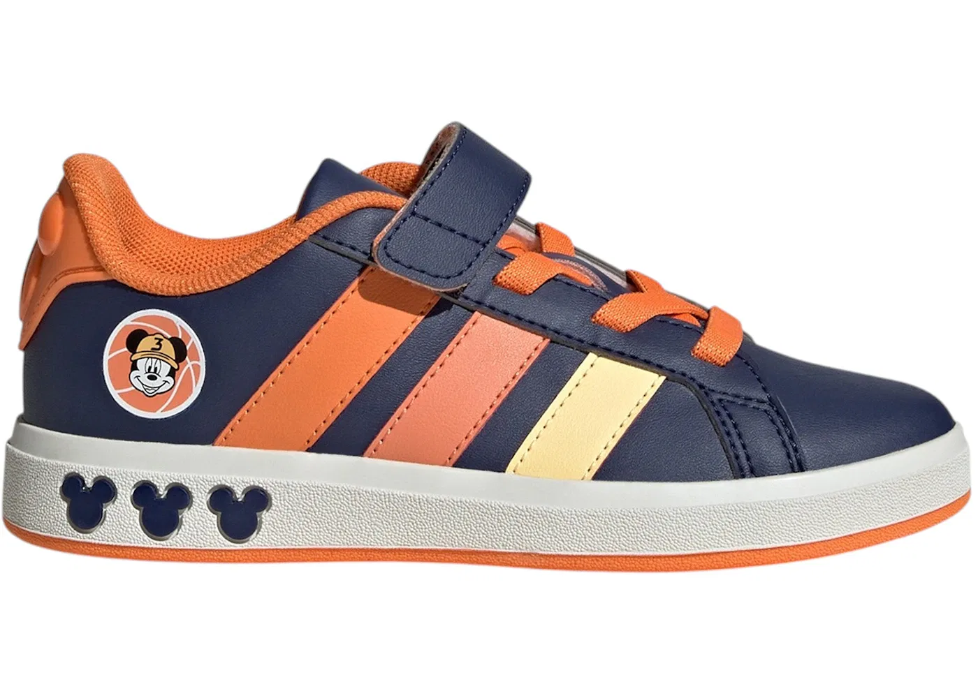 Детские кроссовки Lifestyle с принтом Adidas Grand Court Adidas, Dark Blue/Ice Tangerine/Pure Orange