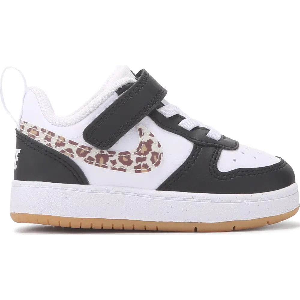 Детские кроссовки Kids' court borough low recraft для малышей Nike, White/Black/Leopard — фото 2