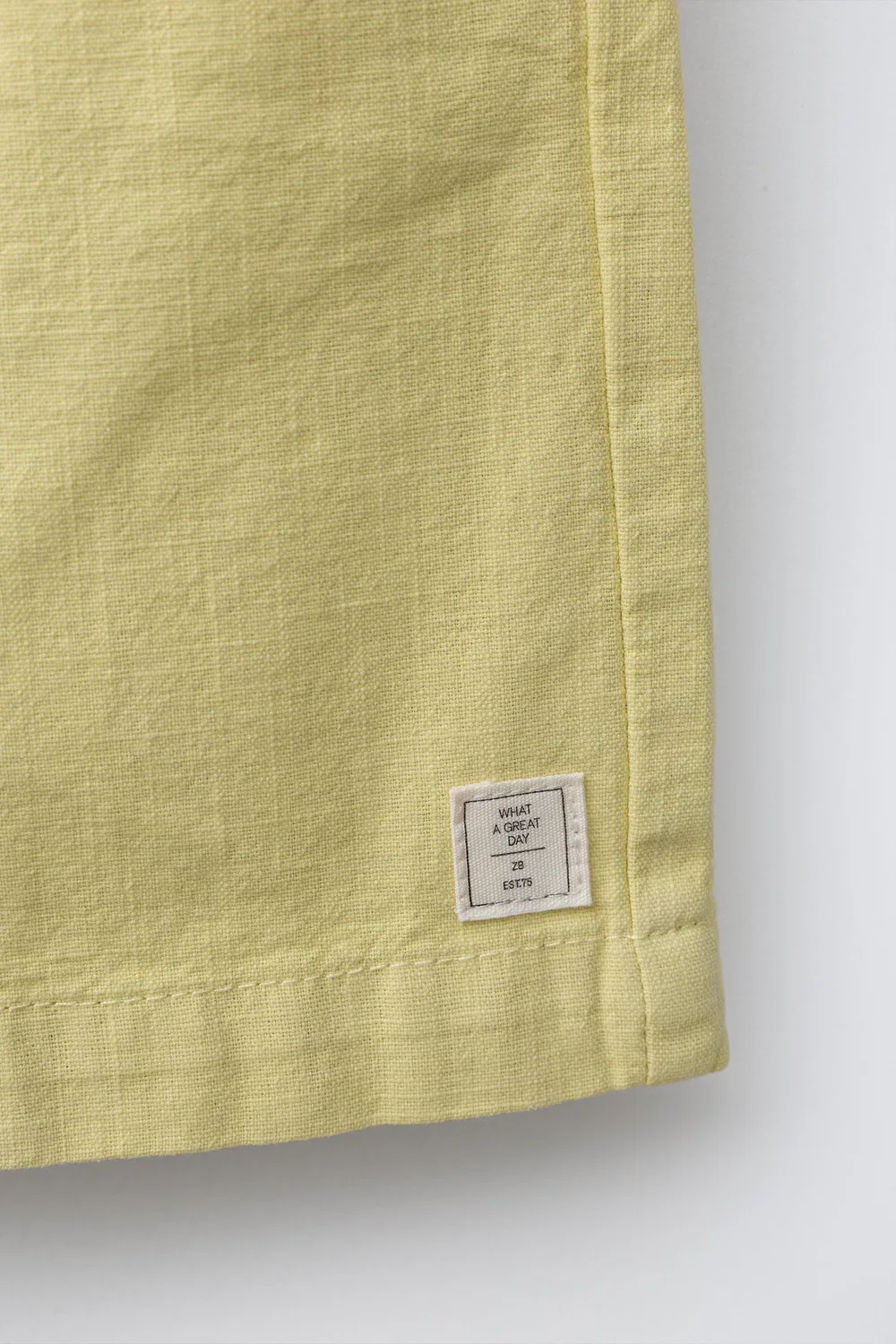 Хлопковые шорты-бермуды на резинке ZARA, Lime — фото 4