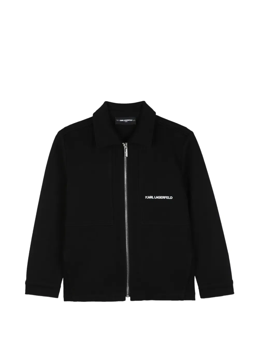 Куртка на молнии с логотипом Karl Lagerfeld Kids, черный