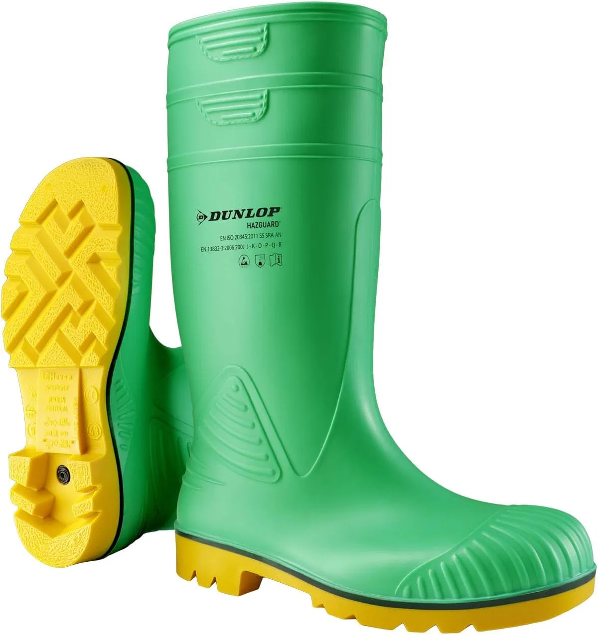 Защитные ботинки DUNLOP Acifort HazGuard ESD зеленого цвета