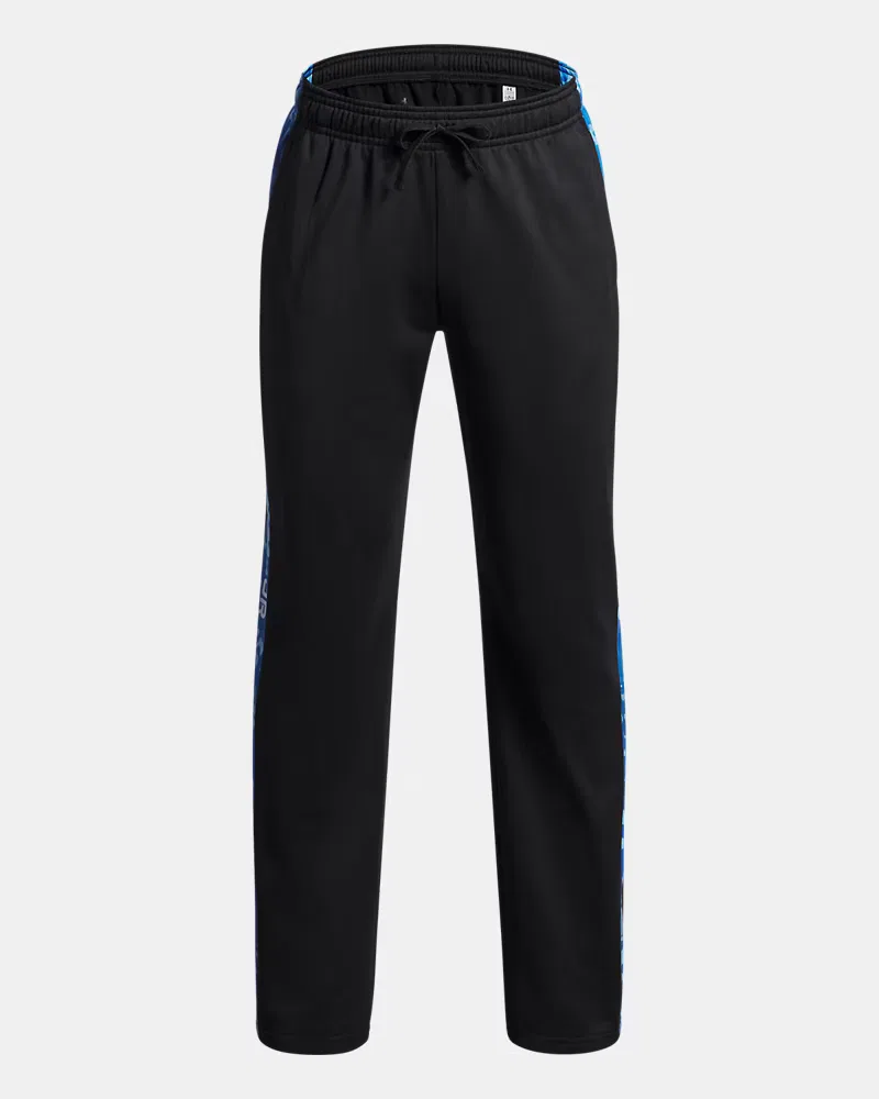 Детские брюки 66 см утепленные с зауженным кроем UA Brawler Print Fill Tapered UnderArmour, Black/White/Blue Atlantis