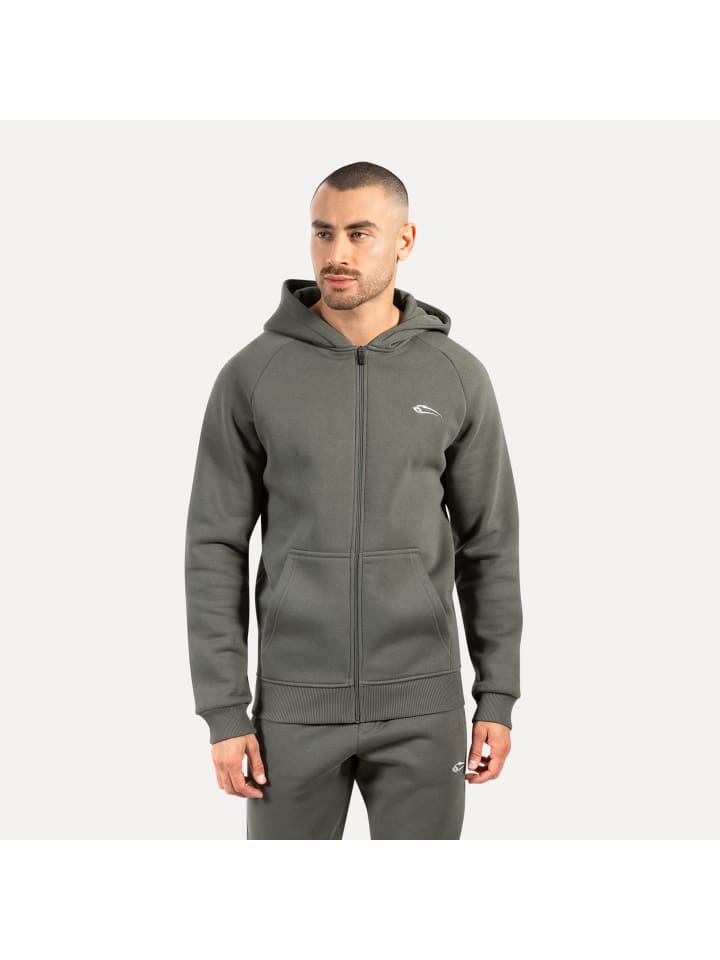 

Толстовка с капюшоном на молнии Yasin серого цвета SMILODOX