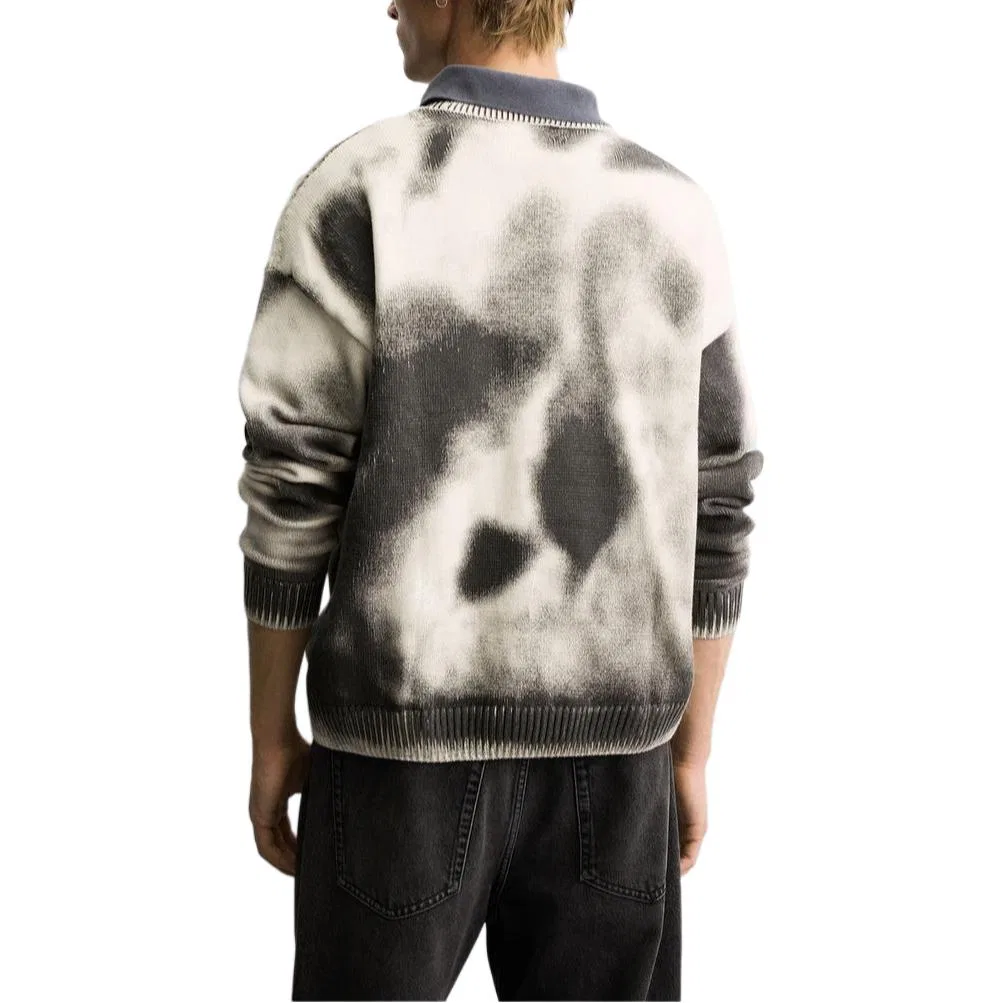 Мужской свитер с круглым вырезом ZARA, Raw White — фото 4