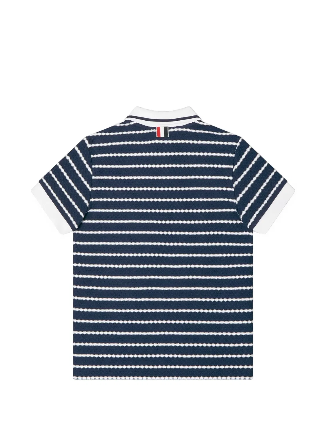 Рубашка поло в полоску Thom Browne Kids, синий — фото 2