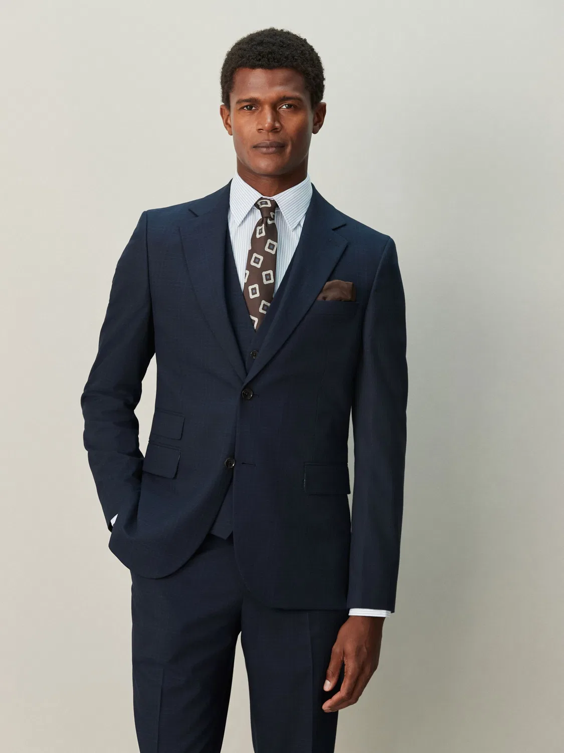 Пиджак в клетку, Slim Fit Next, темно-синий — фото 4