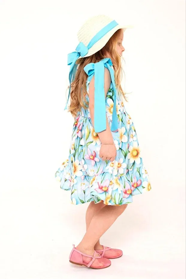 Детское платье для девочек хлопковое Mila hat Wind Baby, Blue — фото 2