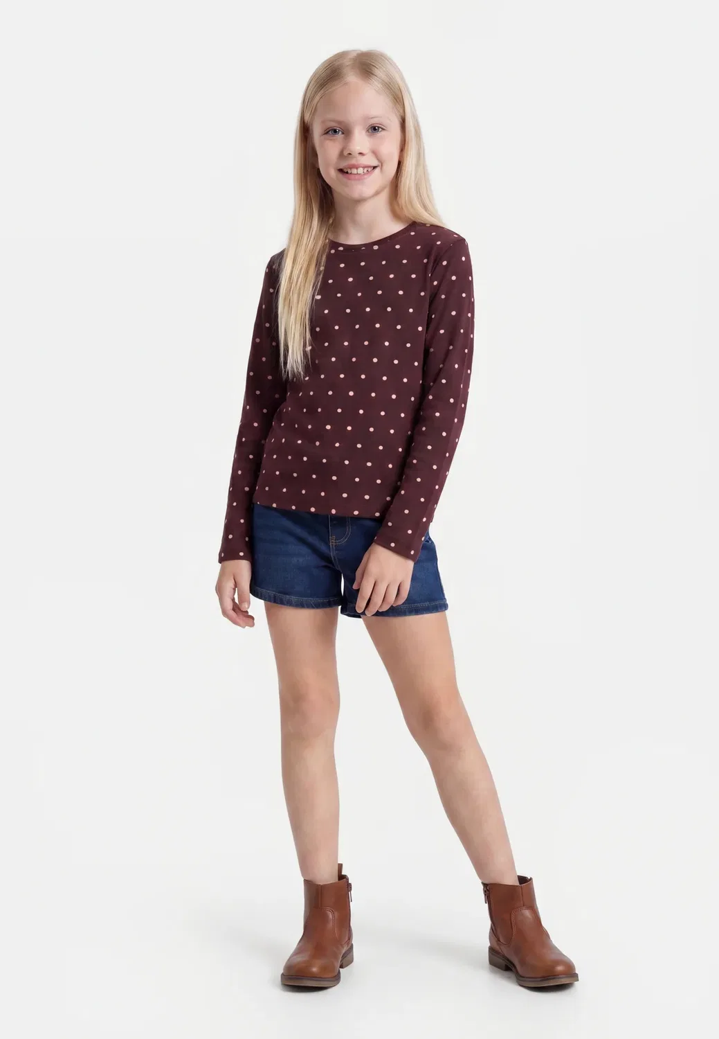 Топ с длинными рукавами Kogtrinny life o neck Only Girls, Fudge/Pale Lilac