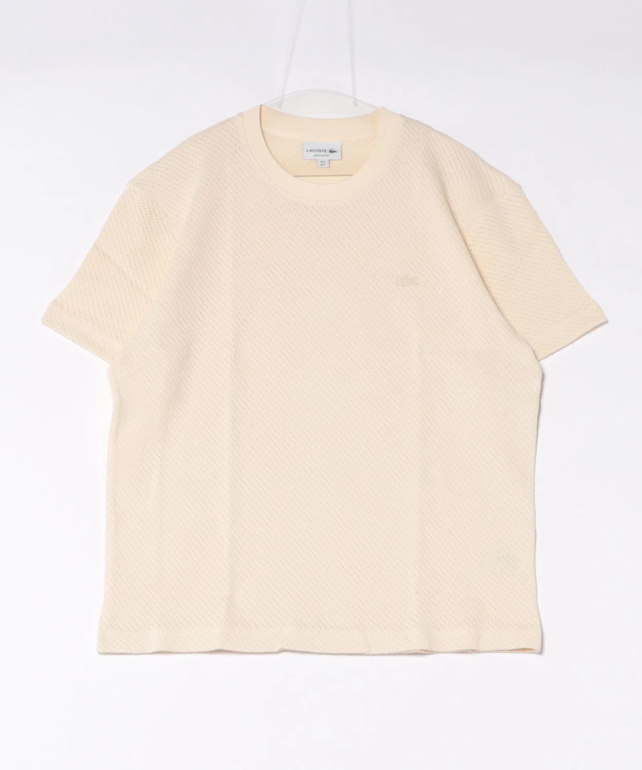 Мужская футболка из сетчатого трикотажа LACOSTE, Бежевый