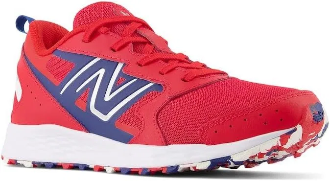 Детские кроссовки для мальчиков с шнуровкой Fresh Foam 650 V1 New Balance, Team Red/Night Sky/White — фото 4