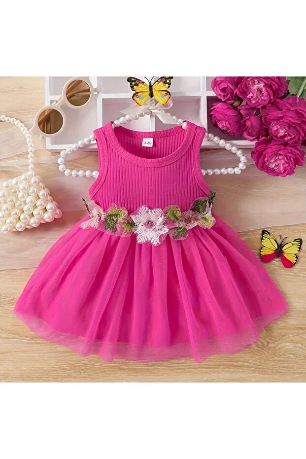 Детское платье для девочек с принтом Tutu Flower Darko, Candy Pink — фото 2