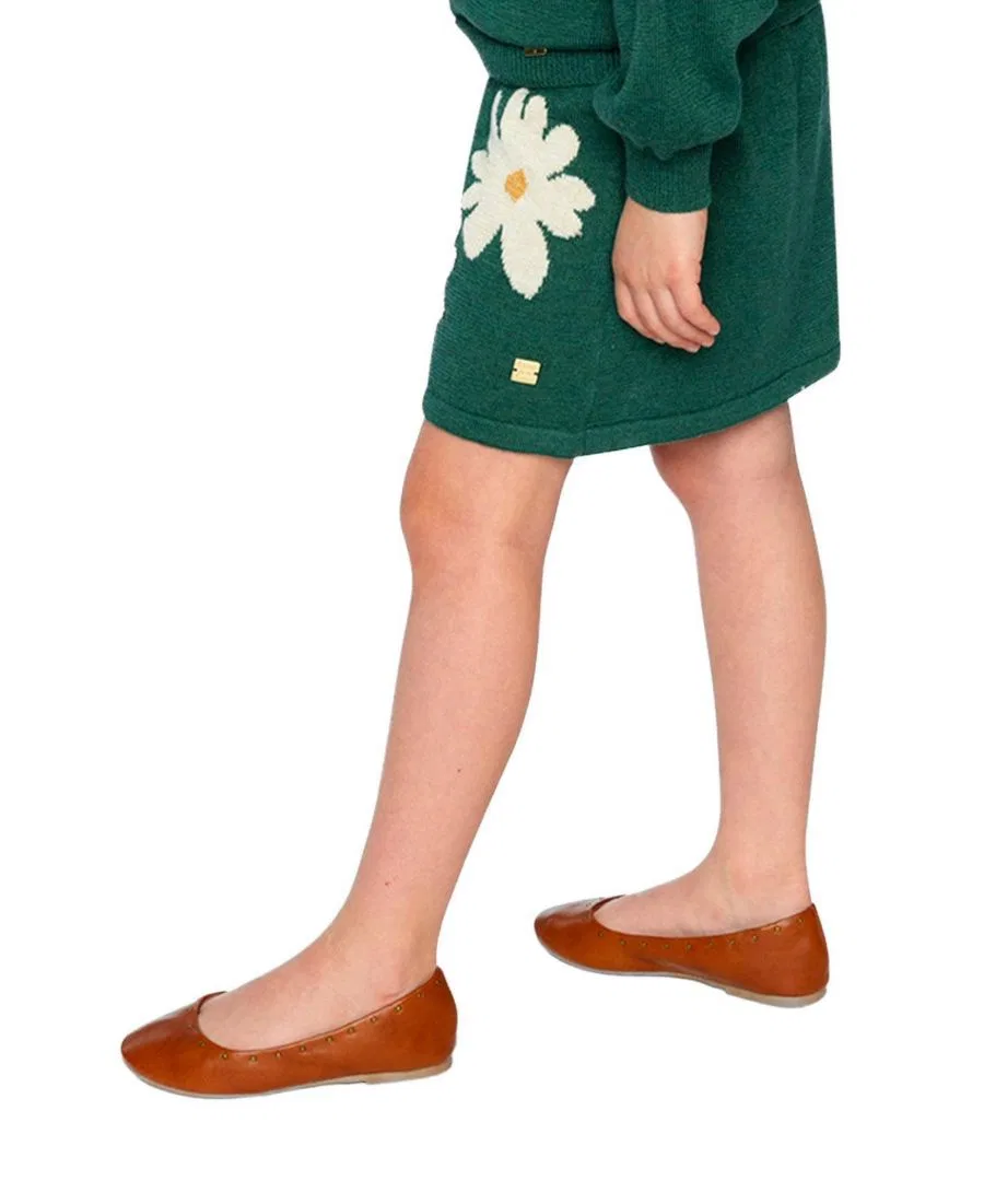 Юбка вязаная с джаккардовым принтом Frosted Strawberry Deux par Deux, Jasper Printed Green — фото 3