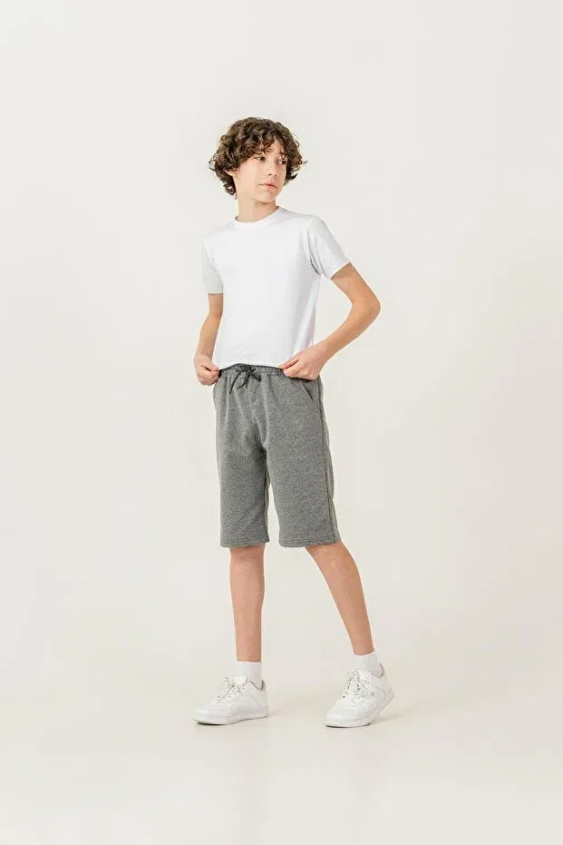 Детские шорты для мальчиков однотонные Mışıl Kids, Anthracite — фото 4