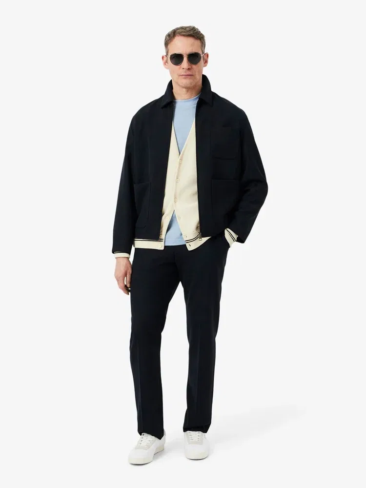 Футболка с коротким рукавом из льняной смеси, модель TH0629 LACOSTE, Blue — фото 4