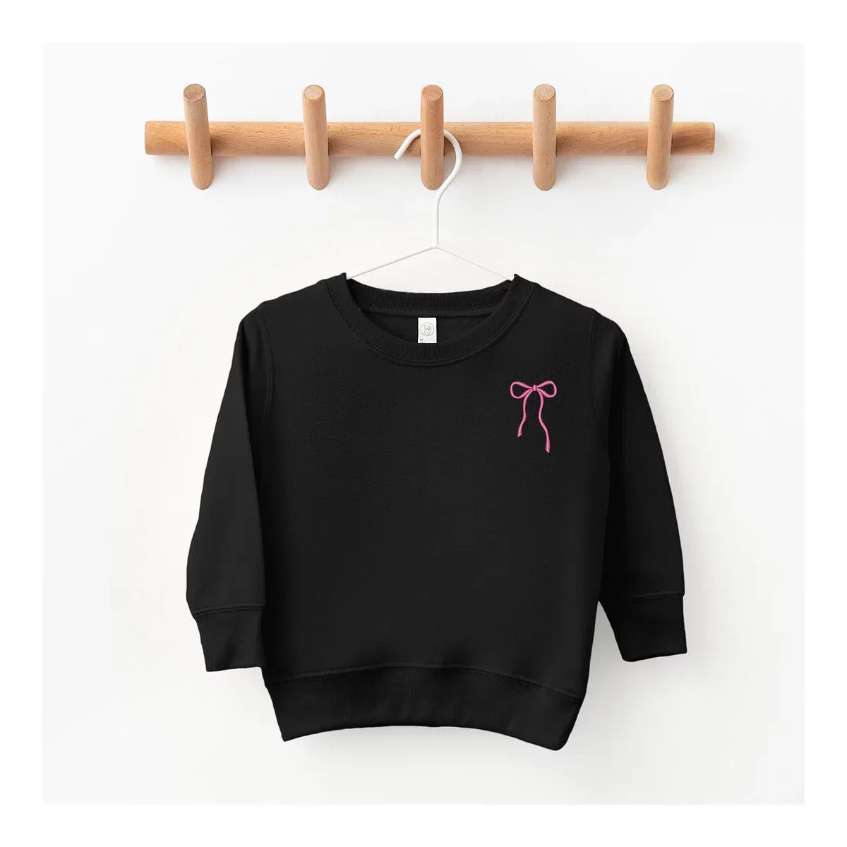 Детское худи с длинным рукавом Embroidered Thin Bow The Juniper Shop, Black