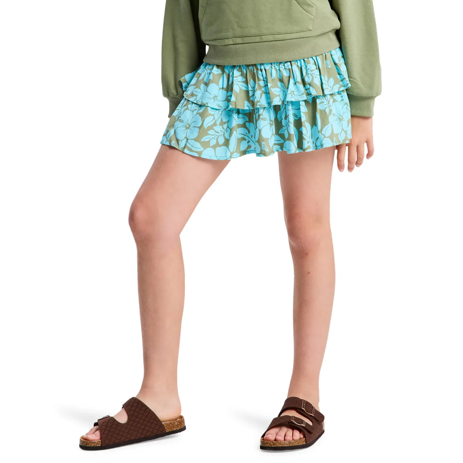 Детская юбка для девочек с воланами Glow Girl Mini Roxy, Verde Oliva