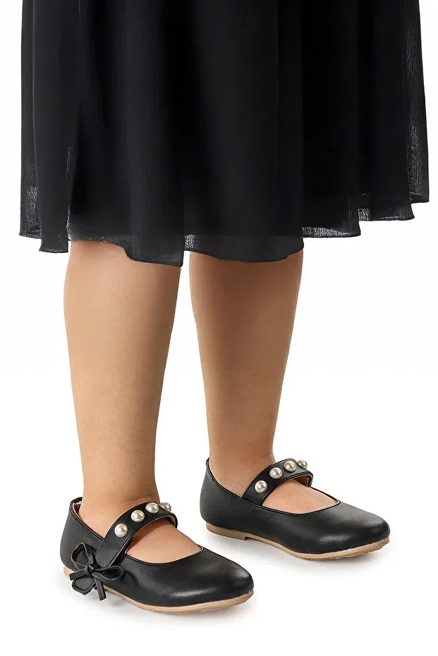 Детские балетки для девочек из искусственной кожи Kiko Kids, Black — фото 3