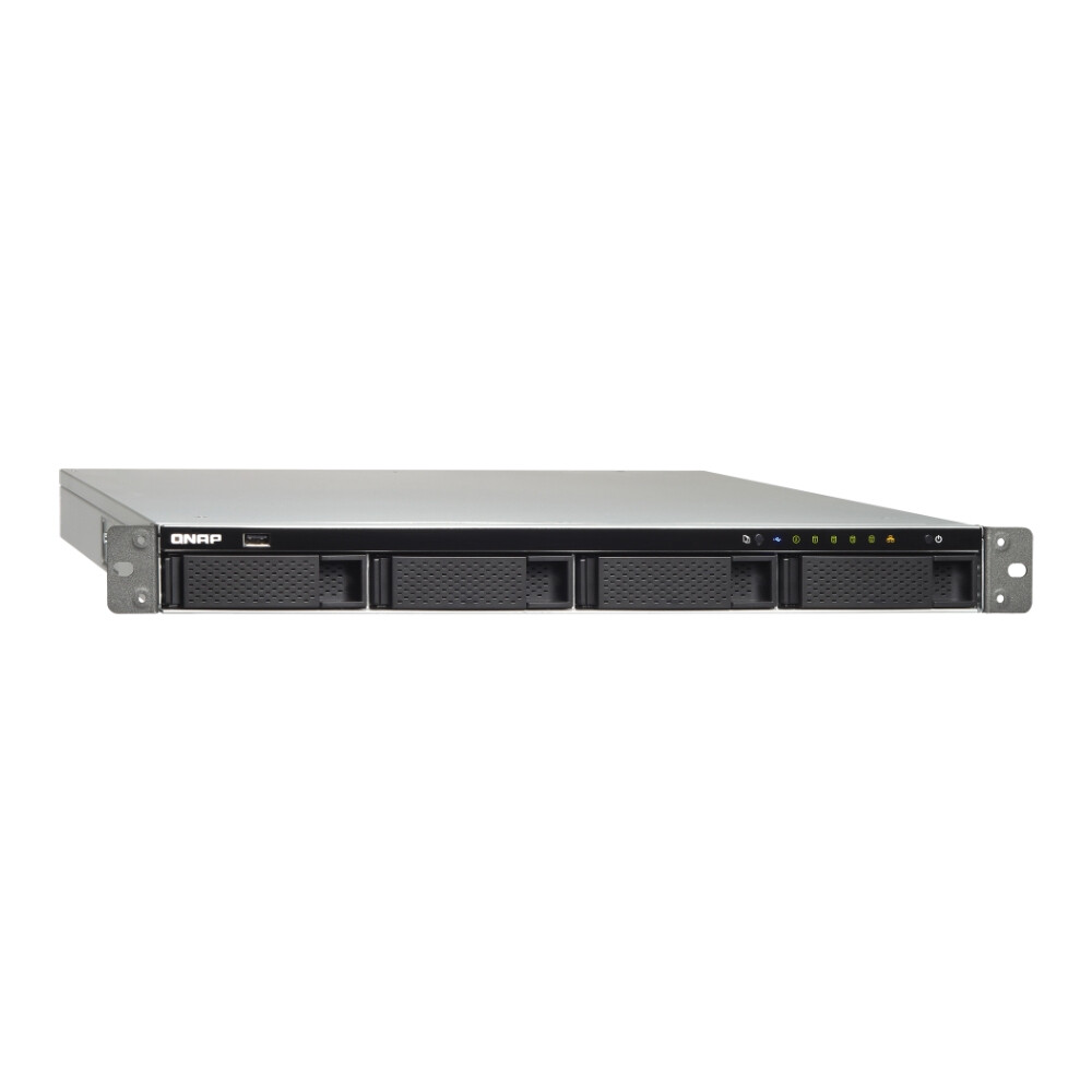

Серверное сетевое хранилище QNAP TS-463U-RP, 4 отсека, 4 ГБ, без дисков, черный