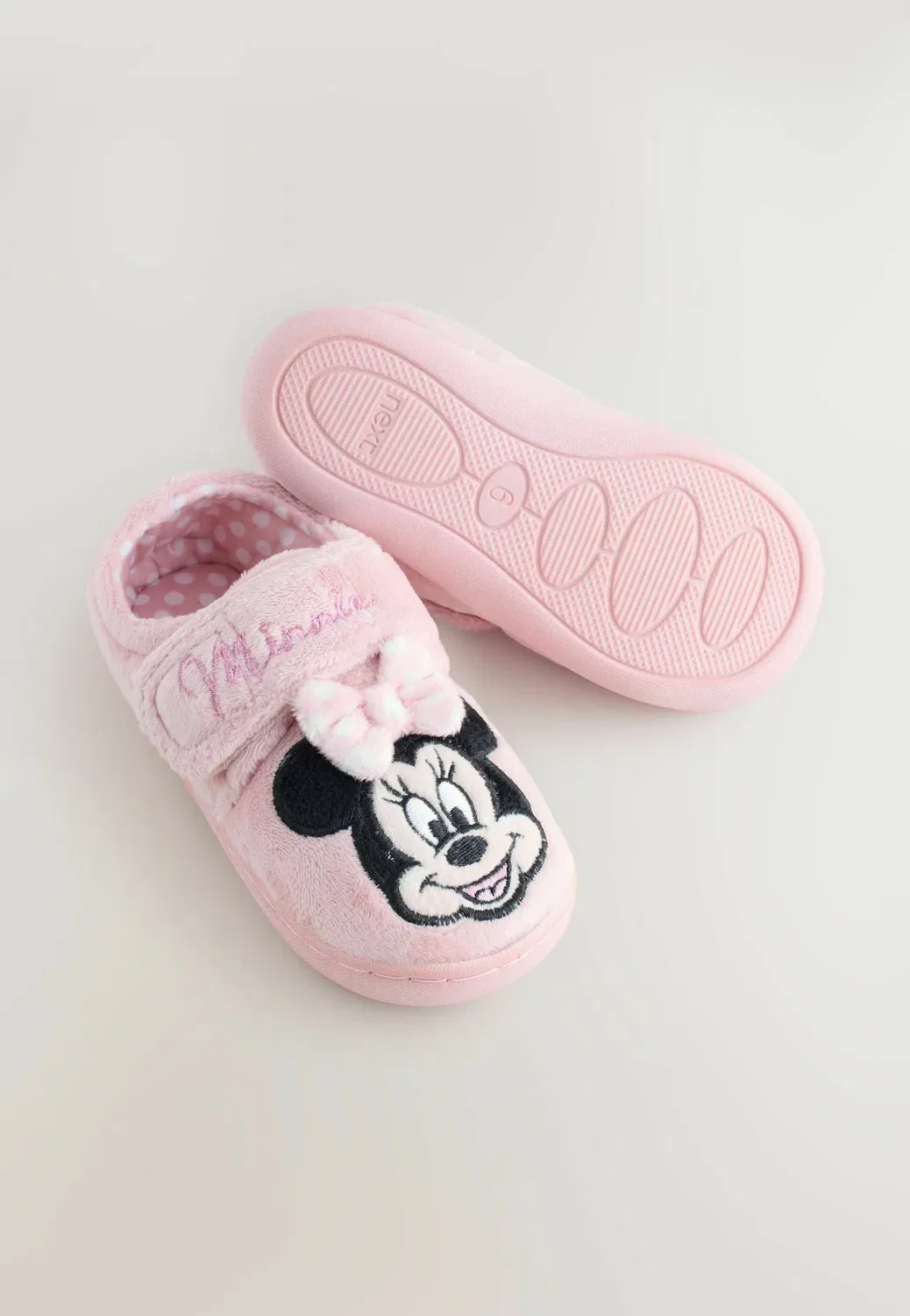Тапочки с чашеобразной подошвой в стиле Минни Маус - тапочки Next, Pink — фото 3