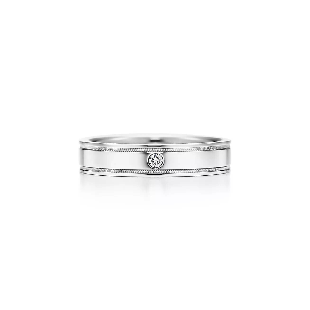 

Кольцо Tiffany & Co Tiffany Together Double Milgrain Band, платина/бриллиант