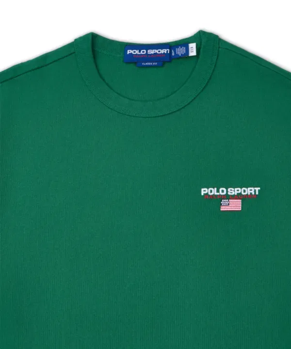 Футболка поло спортивная, классическая, Polo Ralph Lauren, зеленый — фото 3