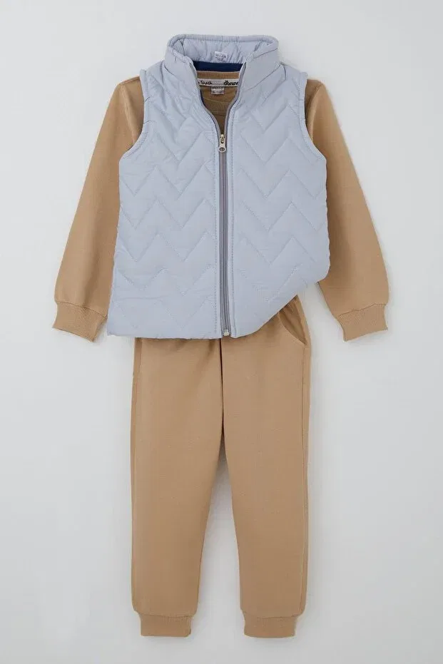Детский спортивный комплект для мальчиков с принтом Donino Baby, Light Brown
