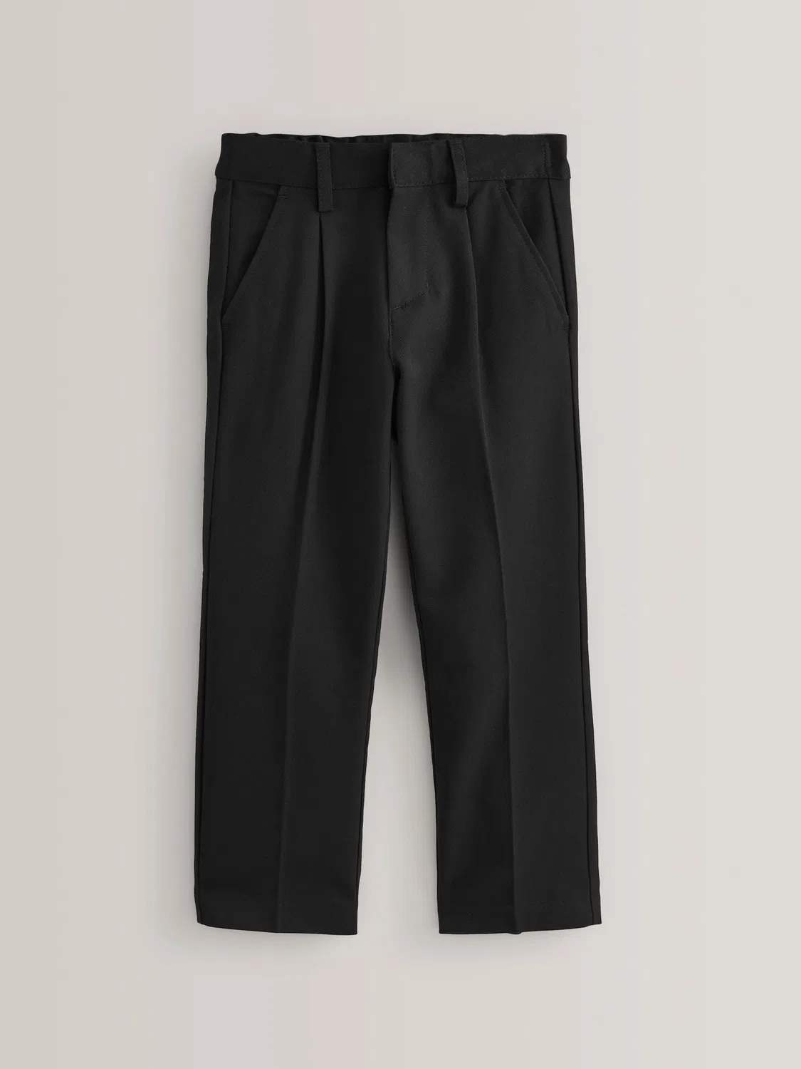 Брюки школьные прямые с защипами, модель Slim Waist Next, черный