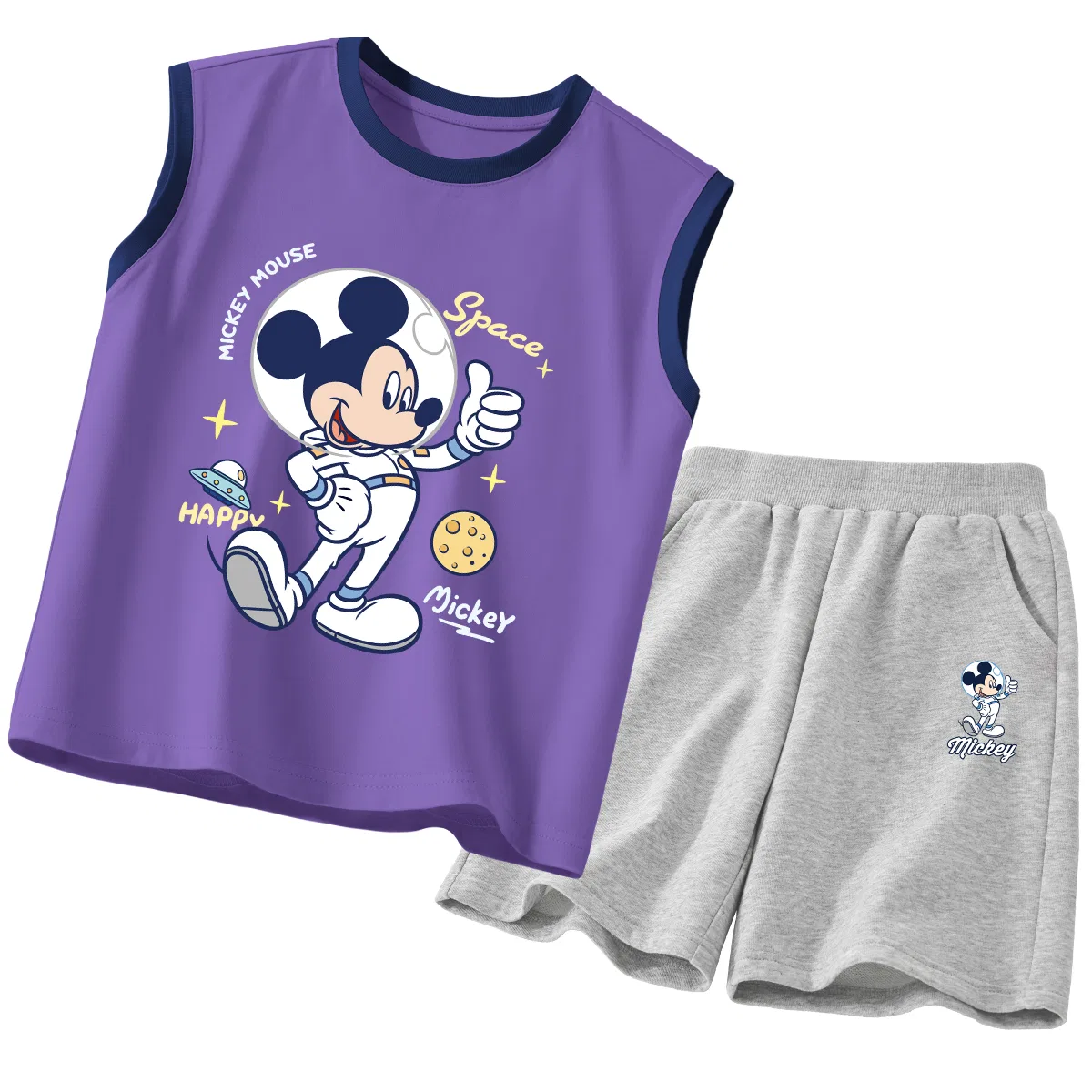 Спортивный костюм для детей с круглым вырезом, Disney, Astronaut K Gray+Cosmic Blue Purple