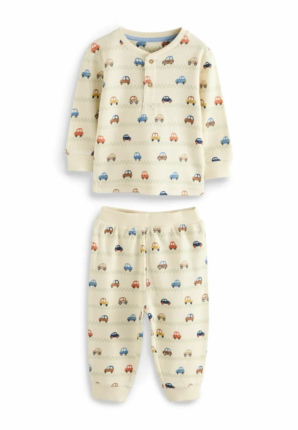 Пижамный комплект из 3 штук стандартного кроя - комплект пижамы Transport Snuggle Next, Ecru Blue Tan — фото 4