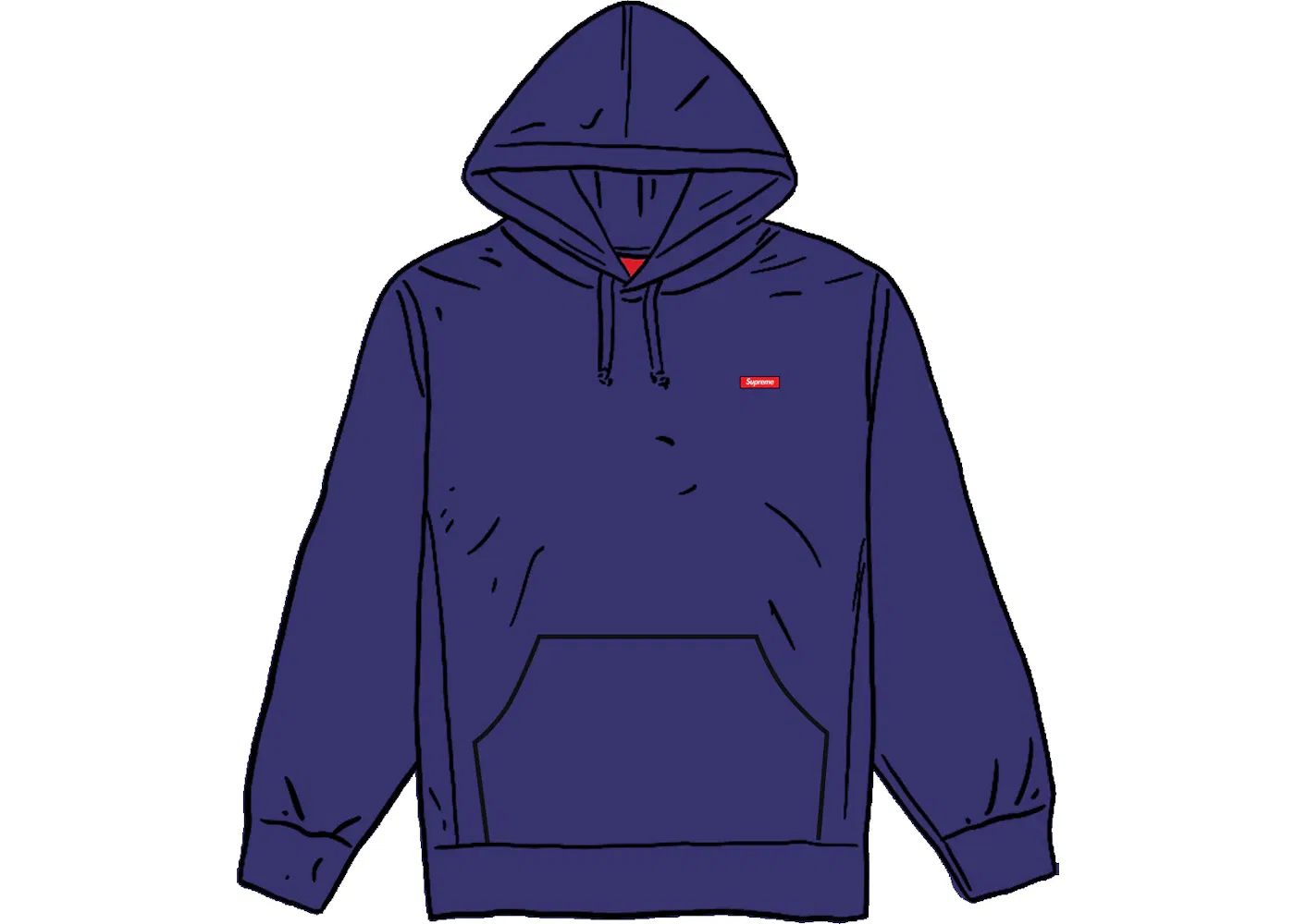 Мужская худи с принтом Supreme Sweatshirt, Washed Navy