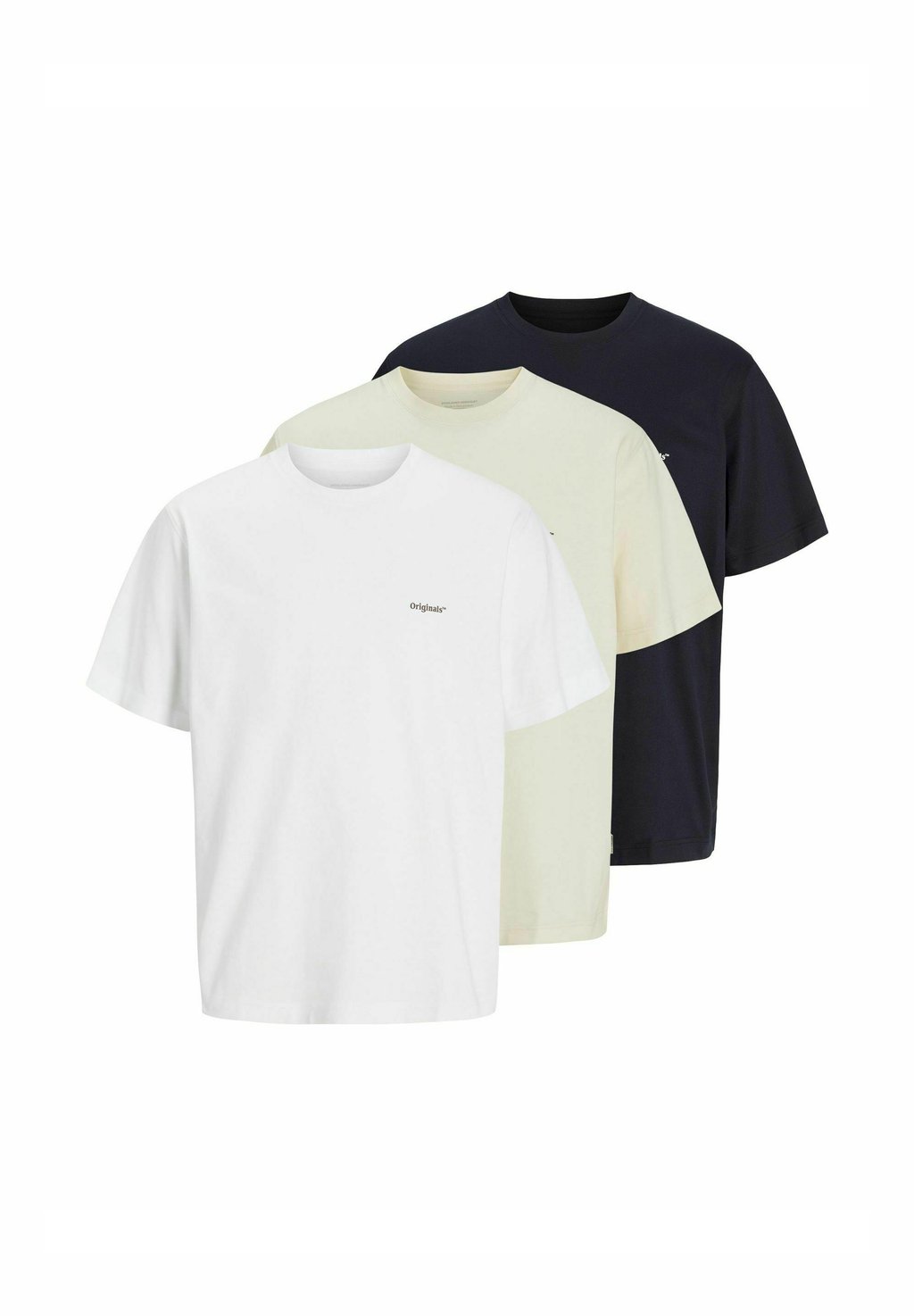 

Футболка с принтом 3ER-PACK RÜCKEN RUNDHALSAUSSCHNITT Jack & Jones, кремовый