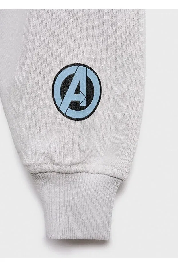 Детские свитшот для мальчиков хлопковый Avengers Mango Kids, Ice Gray — фото 4