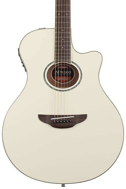 

Yamaha APX600 Thin-line Cutaway — винтажный белый APX600 VW