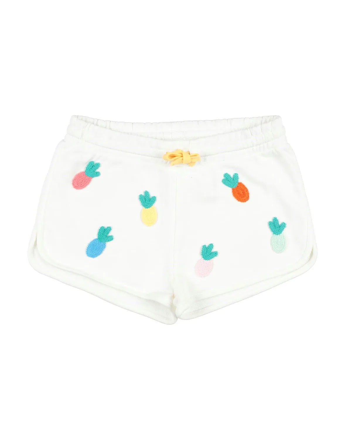 Детские шорты для девочек на завязках из французского футера Stella Mccartney Kids, белый