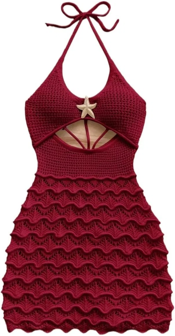 Женское мини-платье с вырезами Bodycon, Burgundy