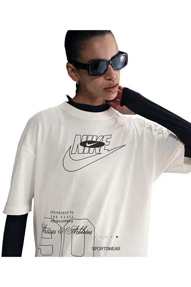 Женская футболка с принтом Sportswear Dance Nike, Ecru — фото 4