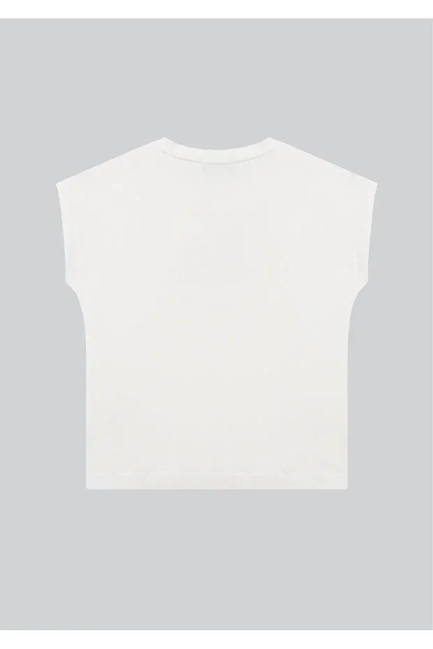 Детская футболка для девочек с принтом Super Girls 65 Benetton, White — фото 3