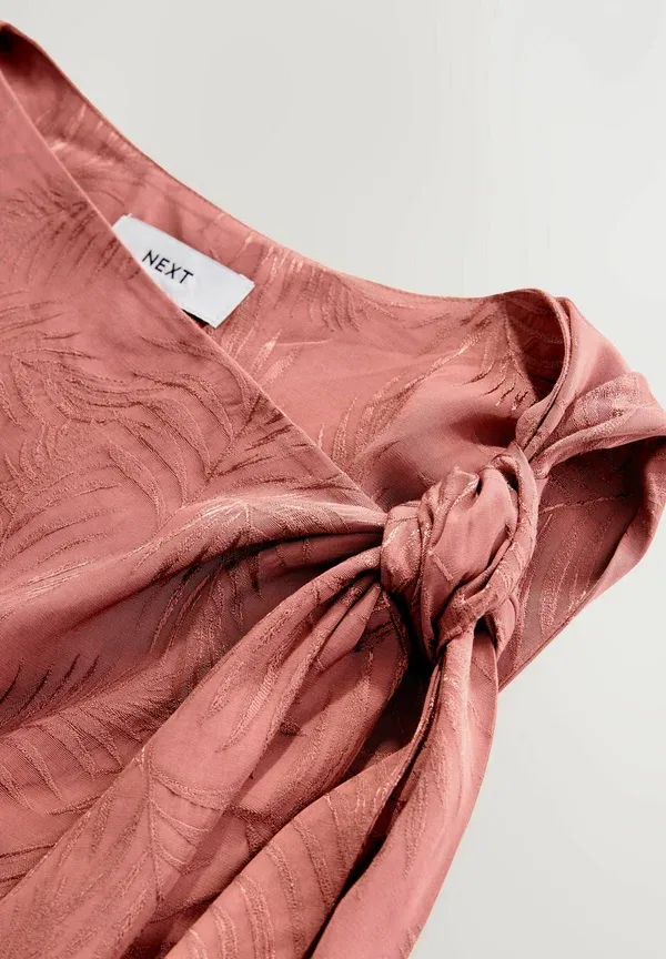 Блуза без рукавов с вышивкой Regular fit - sleeveless asymmetric tie shoulder Next, rose pink, розовый — фото 4