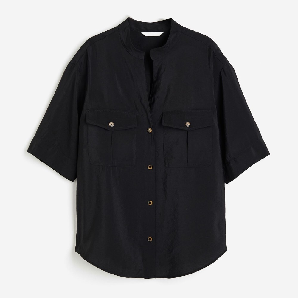 

Рубашка H&M Utility With A Modal Blend, черный