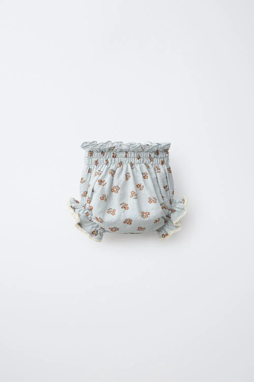 Трусы с цветочным принтом и кружевной отделкой ZARA, Light blue