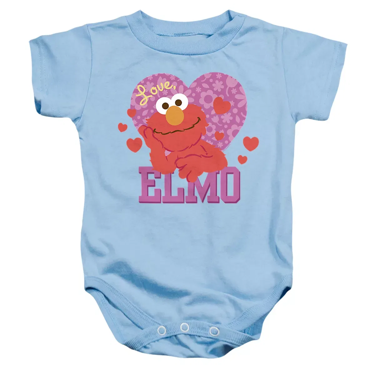 Детское боди с коротким рукавом с принтом Elmo Sesame Street, Светло-Голубой