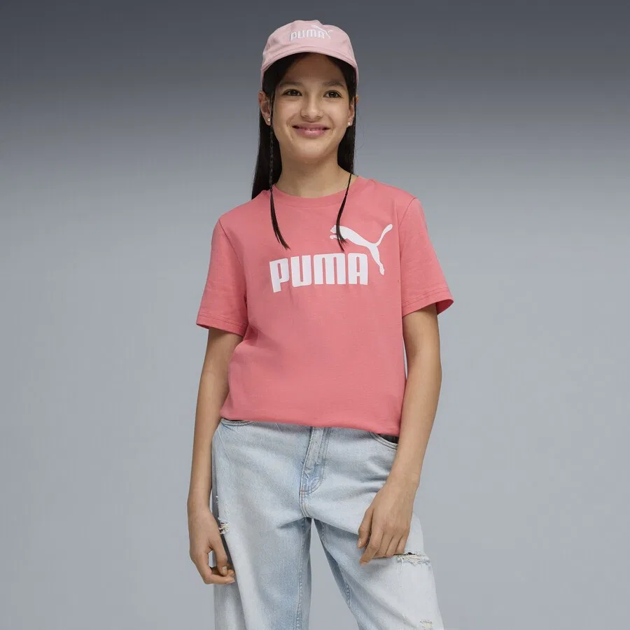 Футболка PUMA 'ESS No. 1' розового цвета — фото 3