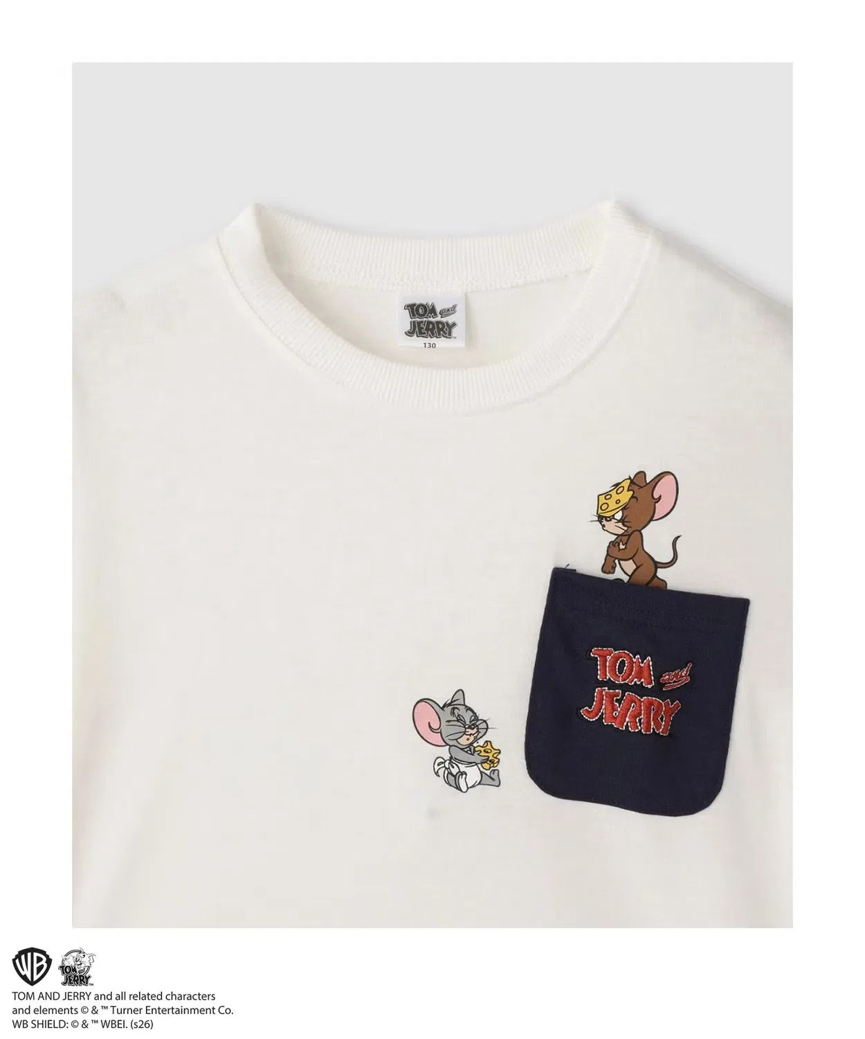 Детская футболка с принтом Pocket Character TOM&JERRY, Off White — фото 3