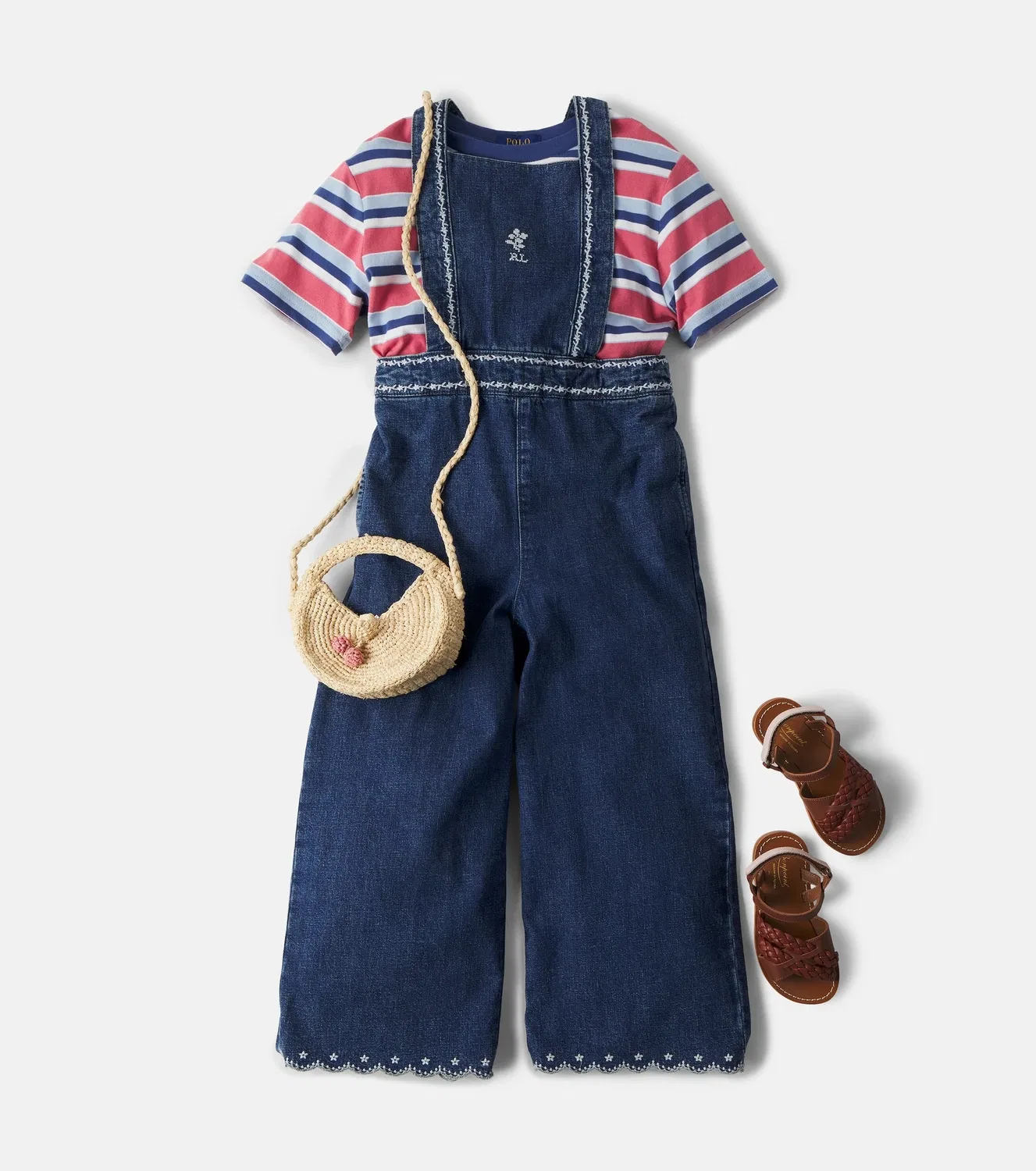 Комбинезон джинсовый Polo Ralph Lauren Kids, синий — фото 2