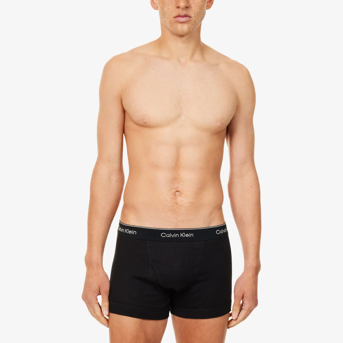Комплект из трех хлопковых трусов с фирменным поясом Calvin Klein, черный — фото 2