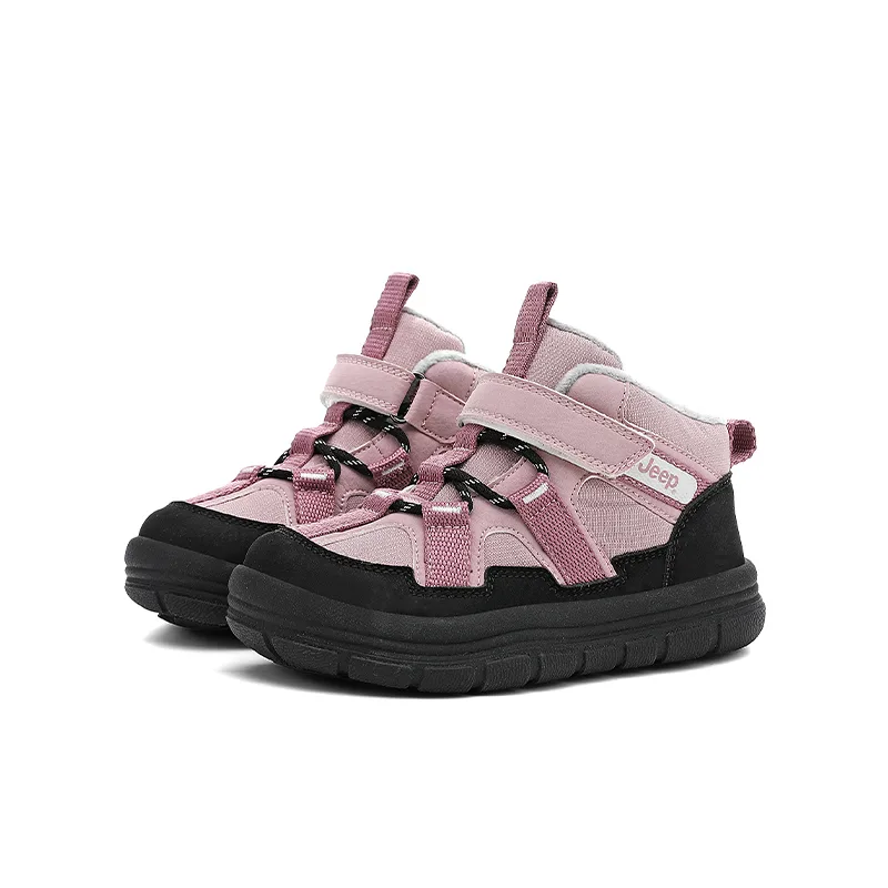 Термоустойчивые противоскользящие сноуботы мид-топ для детей Jeep, Cherry Blossom Pink/Obsidian Black[Thin Cotton] — фото 4
