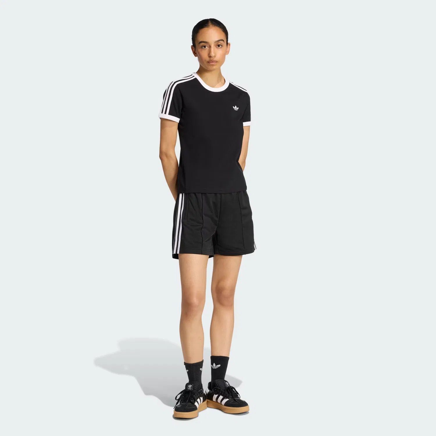 Женские шорты свободного кроя Firebird Classic Adidas Originals, черный/белый — фото 4